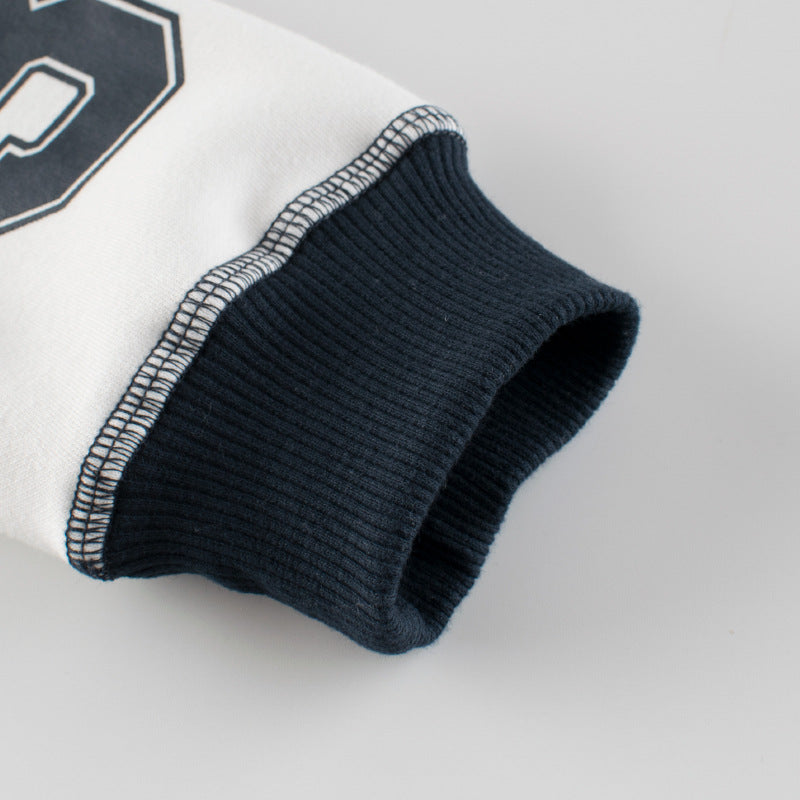 Children Slogan Print Pattern Korean Style Velvet Warm Hoodie