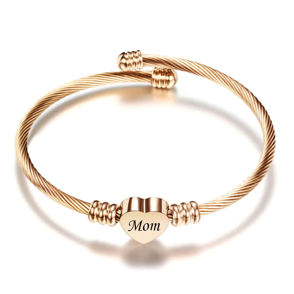 Elegant Stainless Steel Mom Bracelet