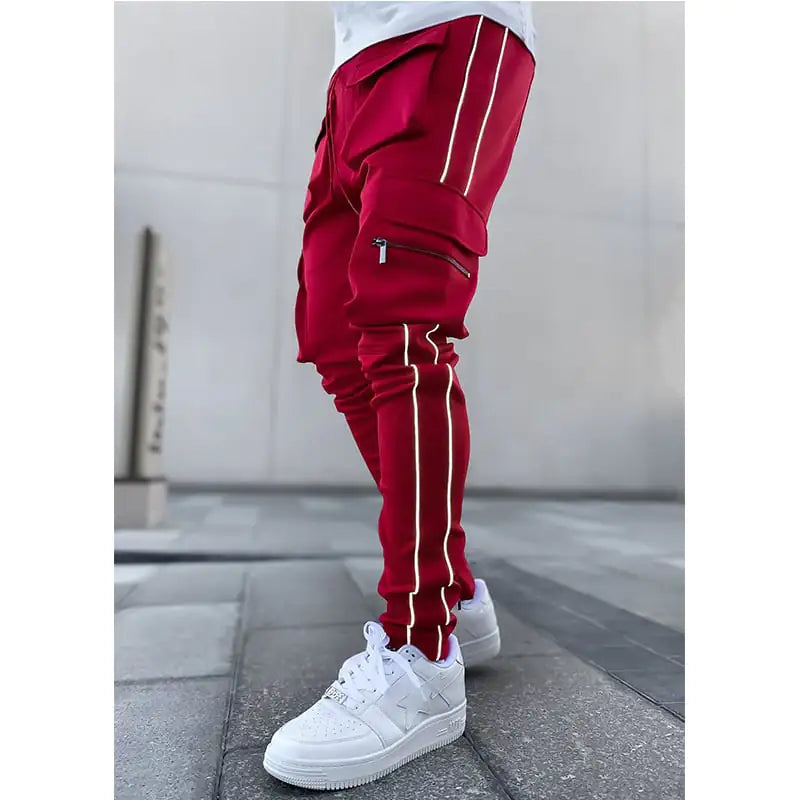 Men's Reflective Elastic Cargo Trousers