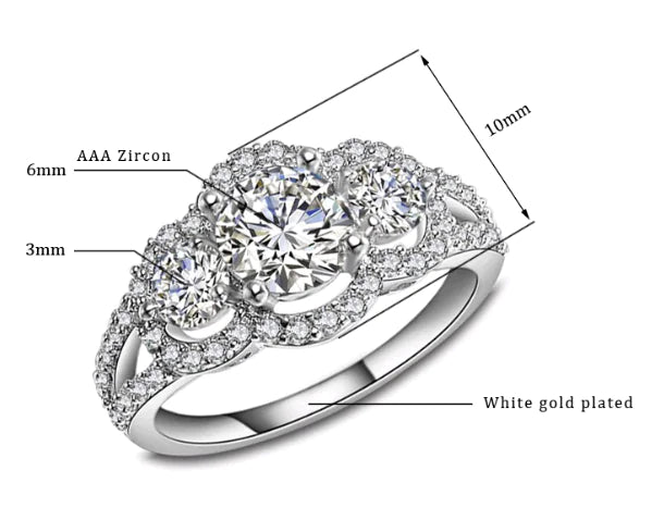 Elegant Platinum Zirconia Ring for Women