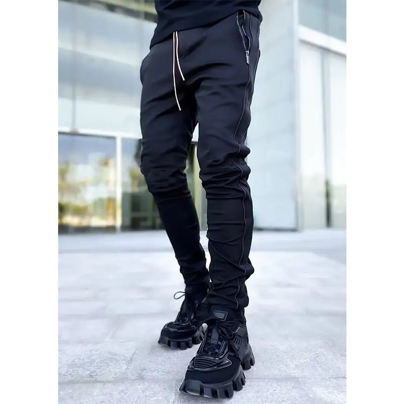 Men's Reflective Elastic Cargo Trousers