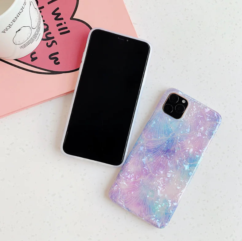 Purple Shiny Shell Case for iPhone Xs/6s/7/8/11 Pro