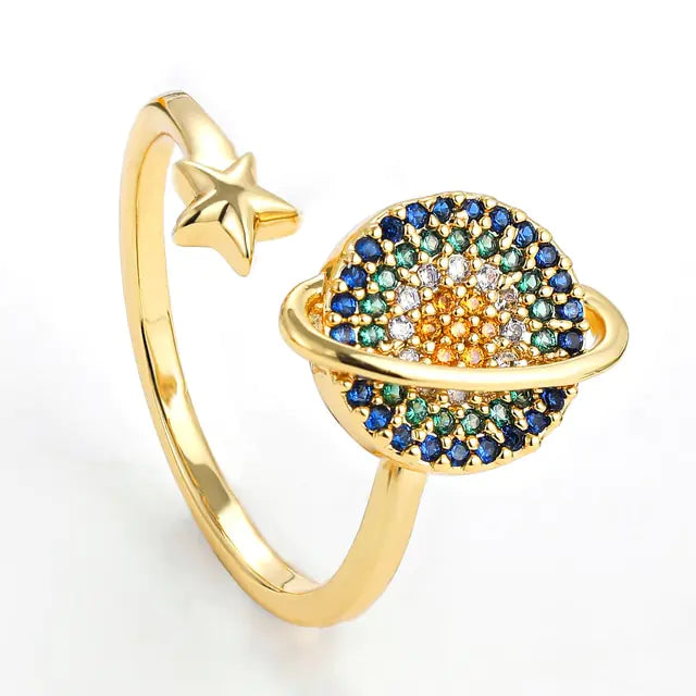 Floral Orbit Spinner Ring