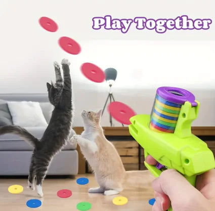 Playful Cat Foam Disc Shooter