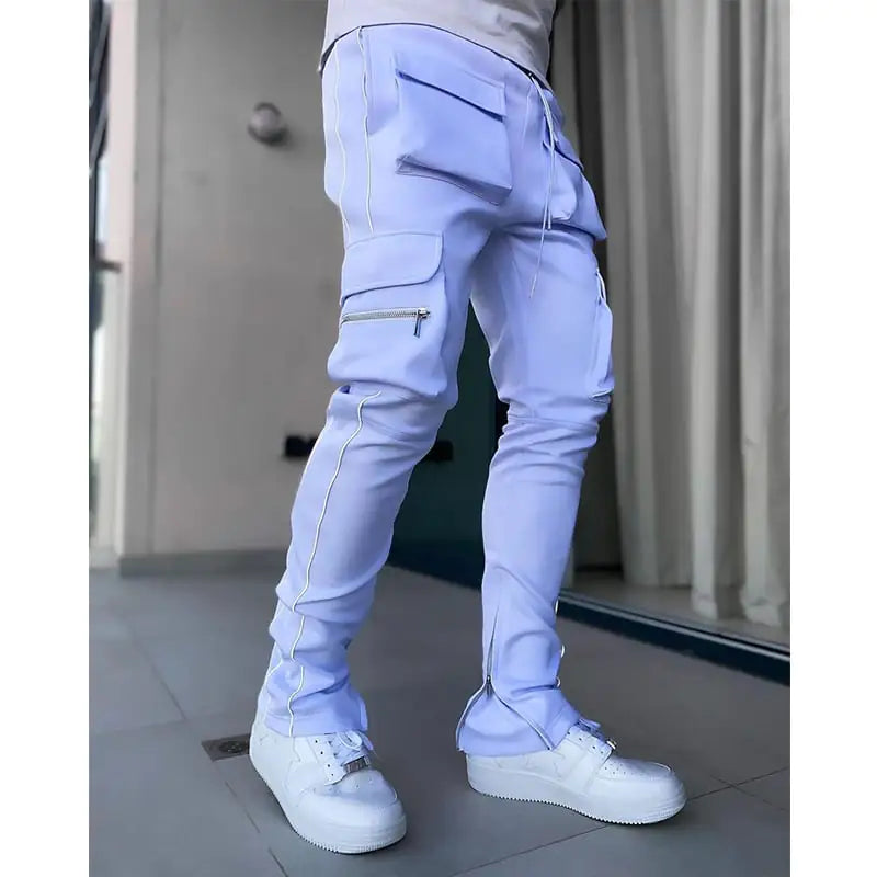 Men's Reflective Elastic Cargo Trousers