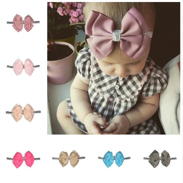 Chic Kids' Bow Headband & Silver Pouch