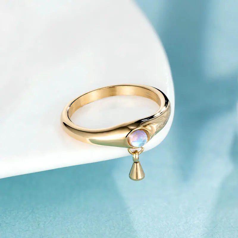 Chic Pearl 3D Titanium Steel Ring