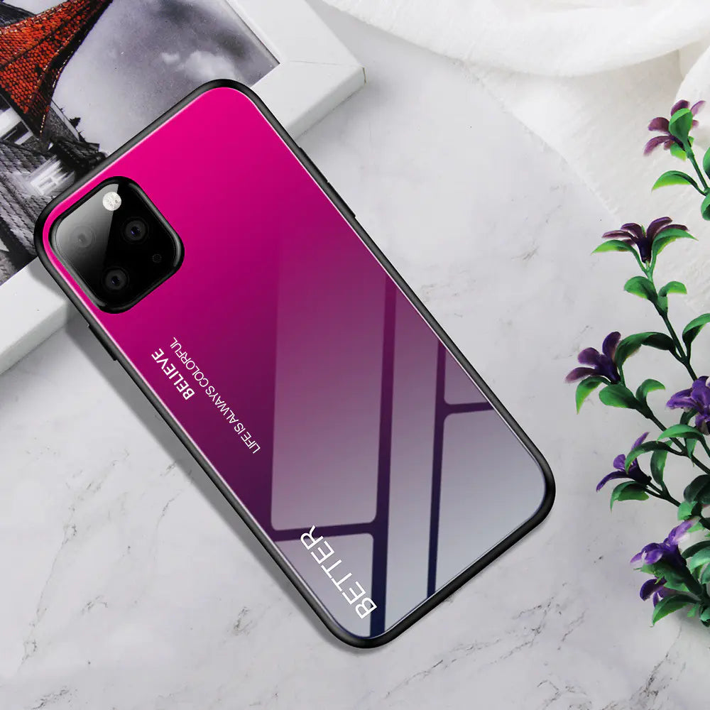 Sleek Gradient Glass Case for iPhone
