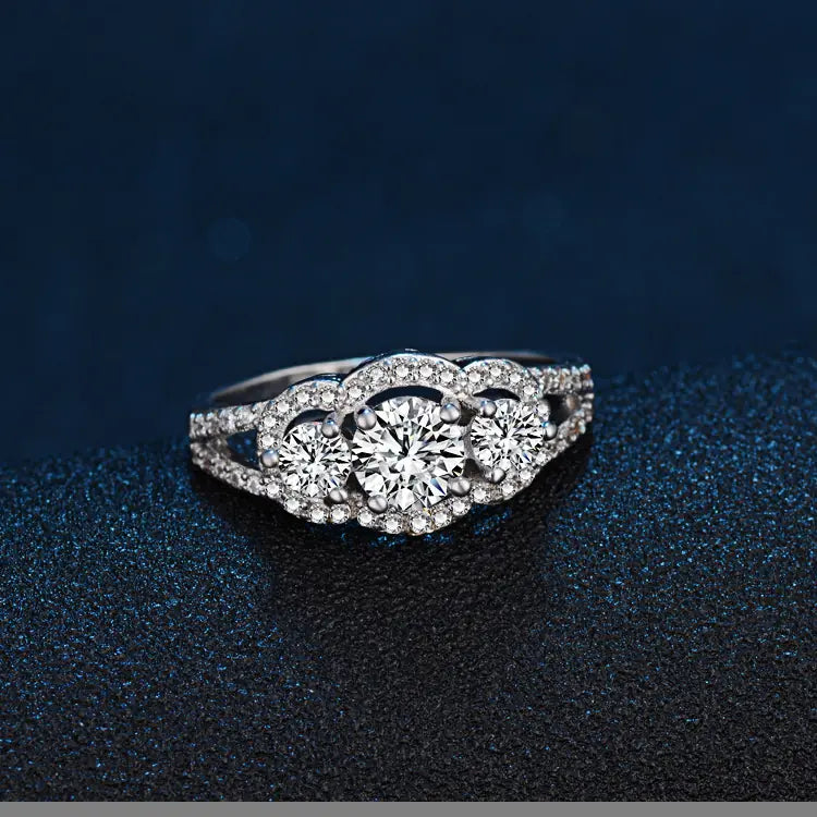 Elegant Platinum Zirconia Ring for Women