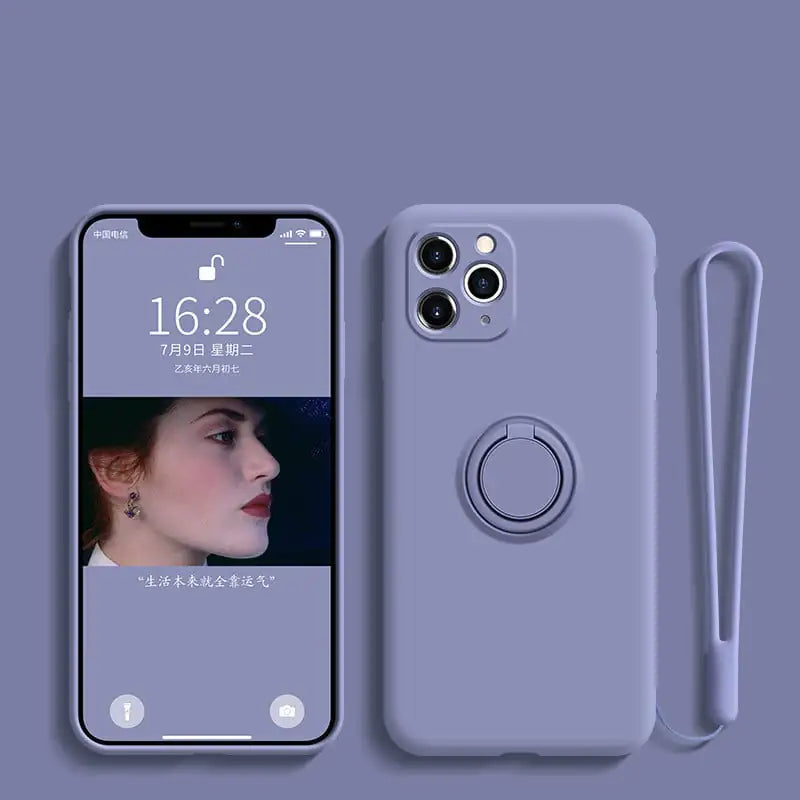 Silicone Grip Case with Ring - iPhone Compatible